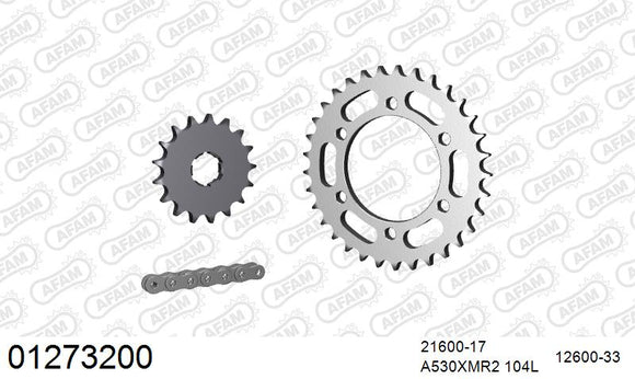 Yamaha XS650 1977-1978 - AFAM XS-ring Extra Reinforced Chain & Steel Sprocket Kit, 530 (OE Pitch) - 01273200 - P3 Tuning