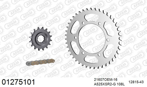 Yamaha XSR700 2022-2023 - AFAM XS-ring super reinforced Chain & Rubber Damped Steel Sprocket Kit, 525 (OE Pitch) - 01275101 - P3 Tuning