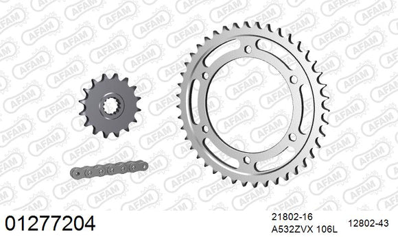 Yamaha YZF750 1993-1997 - AFAM XS-ring special reinforced Chain & Steel Sprocket Kit, 532 conversion - 01277204 - P3 Tuning