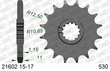 Yamaha FZ750 1990-1991 - AFAM XS-ring Extra Reinforced Chain & Steel Sprocket Kit, 530 (OE Pitch) - 01277205 - P3 Tuning