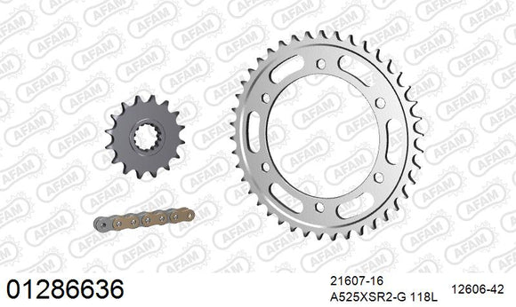 Yamaha TDM900 2005-2010 - AFAM XS-ring super reinforced Chain & Steel Sprocket Kit, 525 (OE Pitch) - 01286636 - P3 Tuning
