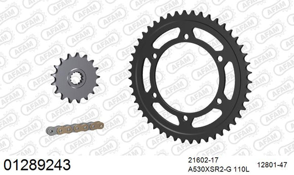 Yamaha YZF1000 Thunderace 1998-2001 - AFAM XS-ring super reinforced Chain & Steel Sprocket Kit, 530 (OE Pitch) - 01289243 - P3 Tuning