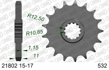 Yamaha FZR1000 Exup 1989-1995 - AFAM XS-ring special reinforced Chain & Steel Sprocket Kit, 532 conversion - 01289244 - P3 Tuning