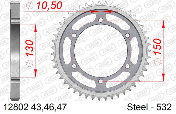 Yamaha YZF1000 Thunderace 1998-2001 - AFAM XS-ring special reinforced Chain & Steel Sprocket Kit, 532 conversion - 01289244 - P3 Tuning