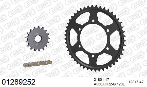 Yamaha YZF-R1 2009-2014 - AFAM XS-ring Hyper reinforced Chain & Steel Sprocket Kit, 530 (OE Pitch) - 01289252 - P3 Tuning
