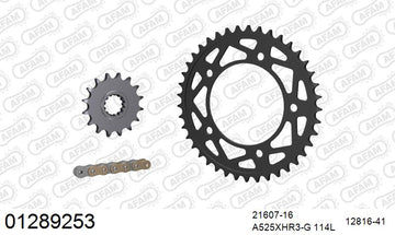 Yamaha YZF-R1 / M 2019-2022 - AFAM XS-ring Hyper reinforced Chain & Steel Sprocket Kit, 525 (OE Pitch) - 01289253 - P3 Tuning
