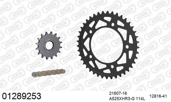 Yamaha YZF-R1 / M 2019-2022 - AFAM XS-ring Hyper reinforced Chain & Steel Sprocket Kit, 525 (OE Pitch) - 01289253 - P3 Tuning