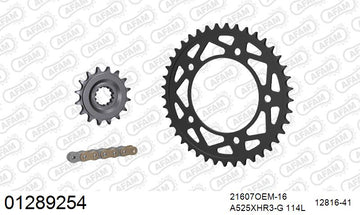 Yamaha YZF-R1 / M 2015-2019 - AFAM XS-ring Hyper reinforced Chain & Rubber Damped Steel Sprocket Kit, 525 (OE Pitch) - 01289254 - P3 Tuning