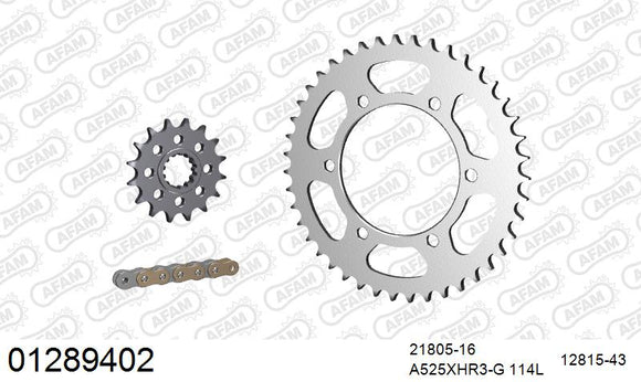 Yamaha YZF-R1 1998-2001 - AFAM XS-ring Hyper reinforced Chain & Steel Sprocket Kit, 525 conversion - 01289402 - P3 Tuning