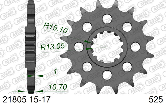 Yamaha YZF-R1 1998-2001 - AFAM XS-ring Hyper reinforced Chain & Steel Sprocket Kit, 525 conversion - 01289402 - P3 Tuning