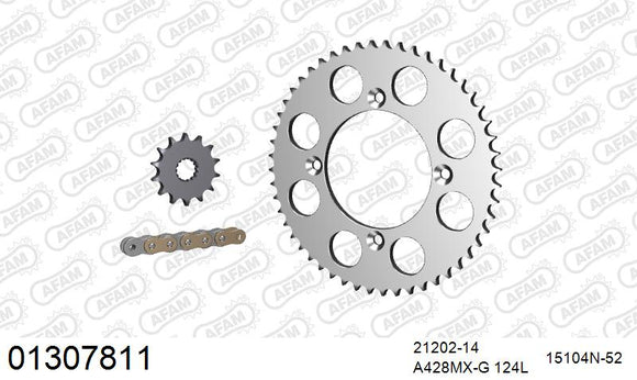 Yamaha YZ 85 F,G,H,J 2015-2018 - AFAM MX Racing Chain & Alu Sprocket Kit, 428 (OE Pitch) - 01307811 - P3 Tuning
