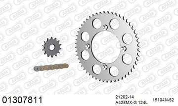 Yamaha YZ85 2002-2011 - AFAM MX Racing Chain & Alu Sprocket Kit, 428 (OE Pitch) - 01307811 - P3 Tuning