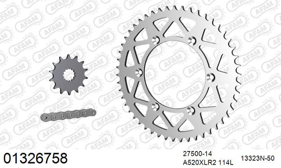 Fantic XX 250 2021-2026 - AFAM Xs-Ring Reinforced Plus Chain & Alu Sprocket Kit, 520 (OE Pitch) - 01326758 - P3 Tuning