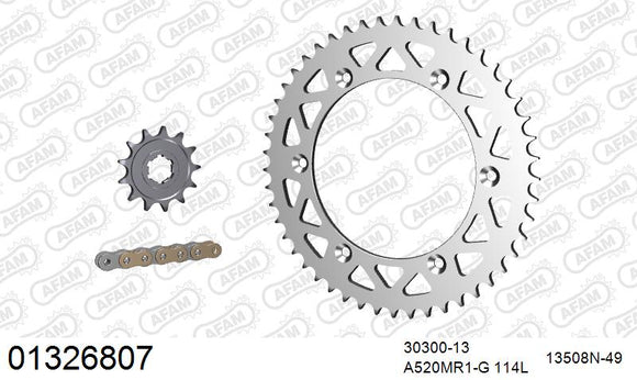 Yamaha YZ250 / 400 / 426 1996-1997 - AFAM MX reinforced Chain & Alu Sprocket Kit, 520 (OE Pitch) - 01326807 - P3 Tuning