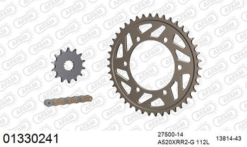 Yamaha YZF-R3 2019-2020 - AFAM Xs-Ring Reinforced Plus Chain & Alu Sprocket Kit, 520 (OE Pitch) - 01330241 - P3 Tuning