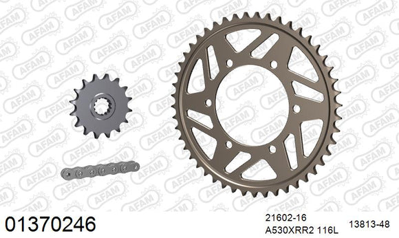 Yamaha YZF-R6 2003-2005 - AFAM XS-ring Extra Reinforced Chain & Alu Sprocket Kit, 530 (OE Pitch) - 01370246 - P3 Tuning