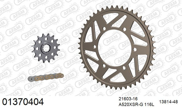 Yamaha YZF-R6 2003-2005 - AFAM XS-ring super reinforced Chain & Alu Sprocket Kit, 520 conversion - 01370404 - P3 Tuning