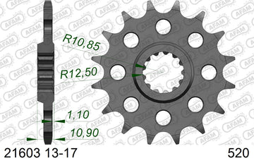 Yamaha FZ6 S Fazer (600cc) 2004-2006 - AFAM XS-ring super reinforced Chain & Alu Sprocket Kit, 520 conversion - 01370406 - P3 Tuning