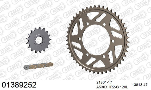 Yamaha YZF-R1 2009-2014 - AFAM XS-ring Hyper reinforced Chain & Alu Sprocket Kit, 530 (OE Pitch) - 01389252 - P3 Tuning