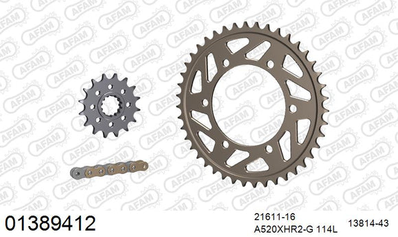 Yamaha MT-10 (1000cc) 2016-2021 - AFAM XS-ring Hyper reinforced Chain & Alu Sprocket Kit, 520 conversion - 01389412 - P3 Tuning