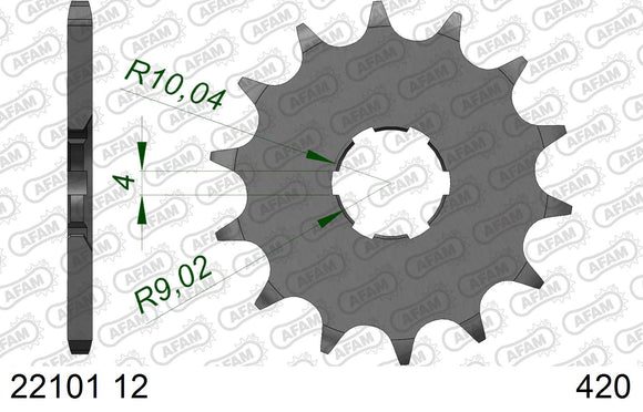 Suzuki TS50 1981-1983 - AFAM Reinforced Chain & Steel Sprocket Kit, 420 (OE Pitch) - 01401602 - P3 Tuning