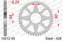 Suzuki GSX-R125/ GSX-S125 2017-2021 - AFAM Xs-Ring Reinforced Chain & Steel Sprocket Kit, 428 (OE Pitch) - 01413133 - P3 Tuning