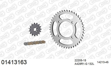 Suzuki GZ125 1998-2008 - AFAM Reinforced Chain & Steel Sprocket Kit, 428 (OE Pitch) - 01413163 - P3 Tuning