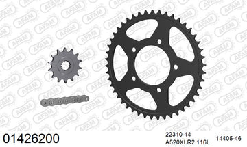 Suzuki GSX250R 2017-2020 - AFAM Xs-Ring Reinforced Plus Chain & Steel Sprocket Kit, 520 (OE Pitch) - 01426200 - P3 Tuning