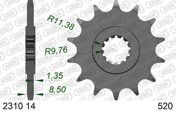 Suzuki V-Strom 250 2017-2020 - AFAM Xs-Ring Reinforced Plus Chain & Steel Sprocket Kit, 520 (OE Pitch) - 01426551 - P3 Tuning