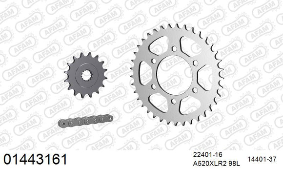 Suzuki GN400L / TD 1980-1981 - AFAM Xs-Ring Reinforced Plus Chain & Steel Sprocket Kit, 520 (OE Pitch) - 01443161 - P3 Tuning