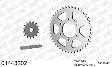 Suzuki GSX400S / L / E / F 1981-1985 - AFAM XS-ring Extra Reinforced Chain & Steel Sprocket Kit, 530 (OE Pitch) - 01443202 - P3 Tuning
