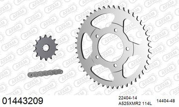 Suzuki GSX400S / L / E / F 1988-1989 - AFAM XS-ring Extra Reinforced Chain & Steel Sprocket Kit, 525 (OE Pitch) - 01443209 - P3 Tuning