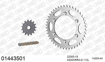 Suzuki DRZ400 S 2002-2008 - AFAM Xs-Ring Reinforced Plus Chain & Steel Sprocket Kit, 520 (OE Pitch) - 01443501 - P3 Tuning