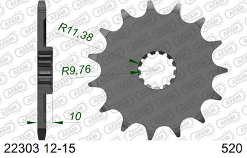 Suzuki DRZ400 SM 2005-2007 - AFAM MX reinforced Chain & Steel Sprocket Kit, 520 (OE Pitch) - 01443700B - P3 Tuning