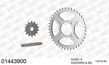 Suzuki LTZ400 ATV 2003-2008 - AFAM Xs-Ring Reinforced Plus Chain & Steel Sprocket Kit, 520 (OE Pitch) - 01443900 - P3 Tuning