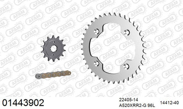 Suzuki LTZ400 ATV 2009-2016 - AFAM Xs-Ring Reinforced Plus Chain & Steel Sprocket Kit, 520 (OE Pitch) - 01443902 - P3 Tuning