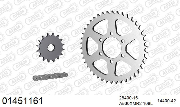 Suzuki GS450S / L / T 1980-1987 - AFAM XS-ring Extra Reinforced Chain & Steel Sprocket Kit, 530 (OE Pitch) - 01451161 - P3 Tuning