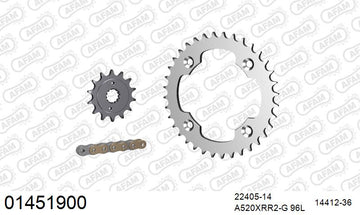 Suzuki LTR450 ATV 2006-2007 - AFAM Xs-Ring Reinforced Plus Chain & Steel Sprocket Kit, 520 (OE Pitch) - 01451900 - P3 Tuning