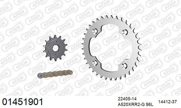 Suzuki LTR450 ATV 2008 - AFAM Xs-Ring Reinforced Plus Chain & Steel Sprocket Kit, 520 (OE Pitch) - 01451901 - P3 Tuning