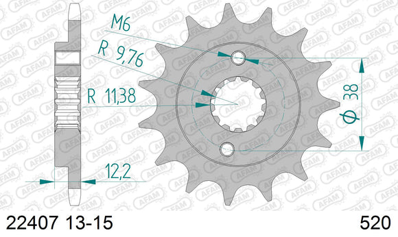 Suzuki LTR450 ATV 2008-2011 - AFAM MX reinforced Chain & Steel Sprocket Kit, 520 (OE Pitch) - 01451902B - P3 Tuning