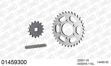 Suzuki GT500 1976-1977 - AFAM Reinforced Chain & Steel Sprocket Kit, 530 (OE Pitch) - 01459300 - P3 Tuning