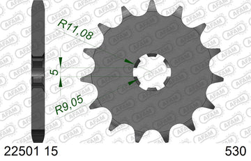Suzuki GT500 1976-1977 - AFAM Reinforced Chain & Steel Sprocket Kit, 530 (OE Pitch) - 01459300 - P3 Tuning