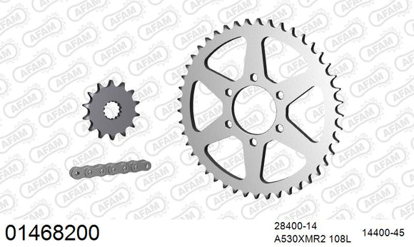Suzuki GS550 1977 - AFAM XS-ring Extra Reinforced Chain & Steel Sprocket Kit, 530 (OE Pitch) - 01468200 - P3 Tuning