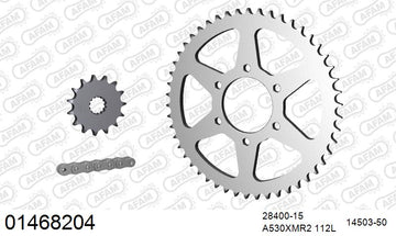 Suzuki GS550M / EM Katana 1981-1982 - AFAM XS-ring Extra Reinforced Chain & Steel Sprocket Kit, 530 (OE Pitch) - 01468204 - P3 Tuning