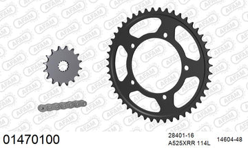 Suzuki GSR600 2006-2010 - AFAM XS-ring Extra Reinforced Chain & Steel Sprocket Kit, 525 (OE Pitch) - 01470100 - P3 Tuning