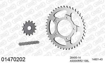 Suzuki RF600R 1993-1994 - AFAM XS-ring Extra Reinforced Chain & Steel Sprocket Kit, 530 (OE Pitch) - 01470202 - P3 Tuning