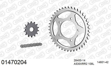 Suzuki RF600R 1995-1997 - AFAM XS-ring Extra Reinforced Chain & Steel Sprocket Kit, 530 (OE Pitch) - 01470204 - P3 Tuning