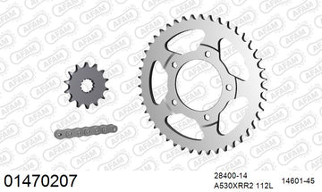 Suzuki GSX600F 1992-1997 - AFAM XS-ring Extra Reinforced Chain & Steel Sprocket Kit, 530 (OE Pitch) - 01470207 - P3 Tuning