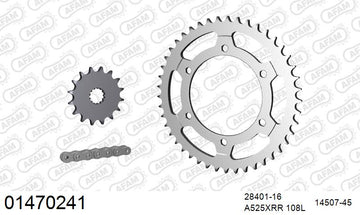Suzuki GSX-R600 1997 - AFAM XS-ring Extra Reinforced Chain & Steel Sprocket Kit, 525 (OE Pitch) - 01470241 - P3 Tuning