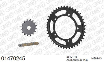 Suzuki GSX-R600 2006-2007 - AFAM XS-ring Extra Reinforced Chain & Steel Sprocket Kit, 525 (OE Pitch) - 01470245 - P3 Tuning